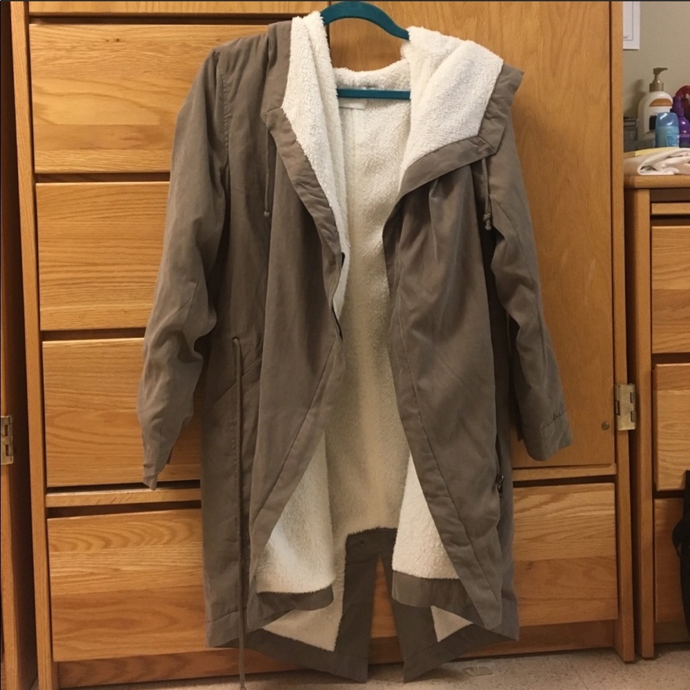 LUSH hooded sherpa lined jacket